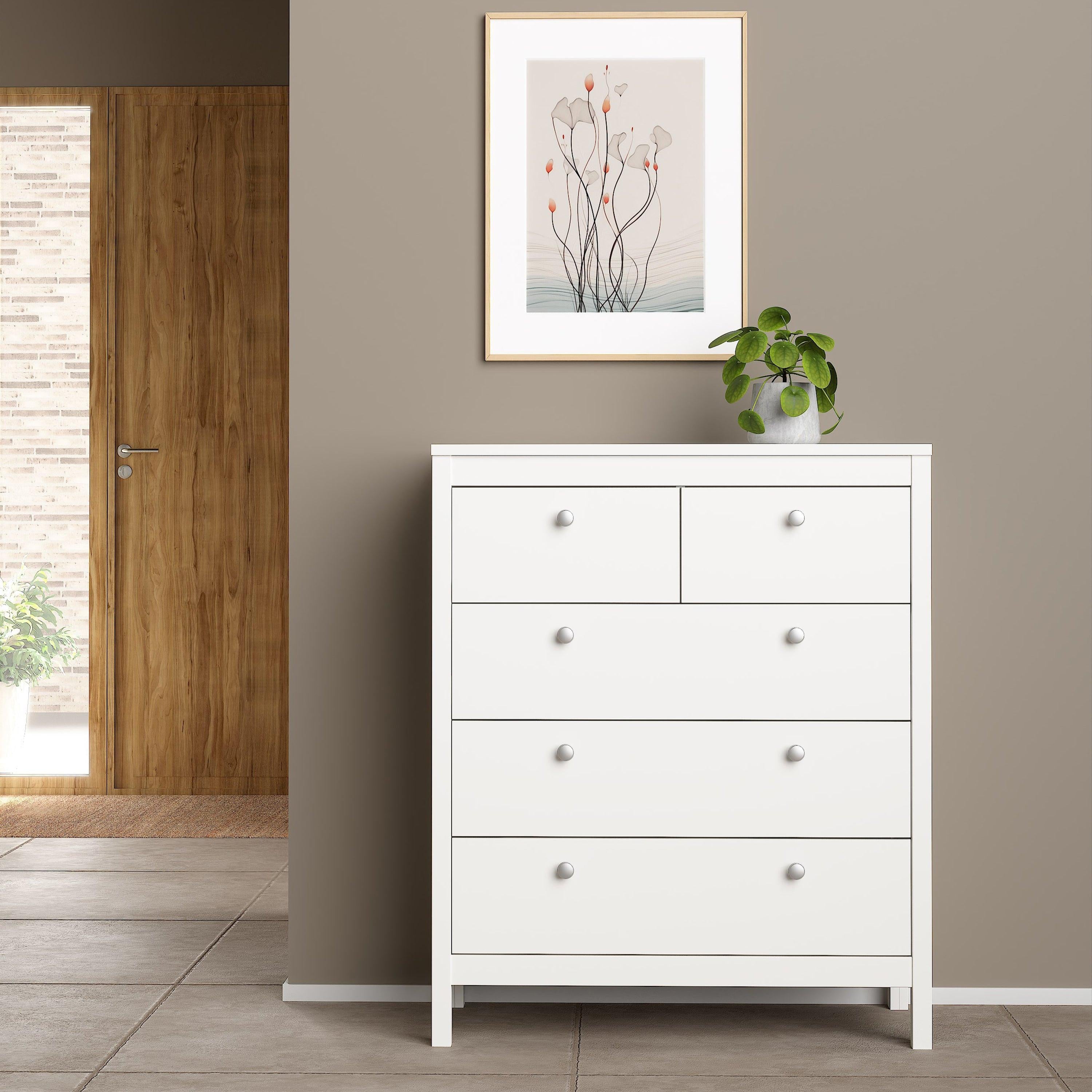Madrid Chest 3+2 Drawers in White - image 7