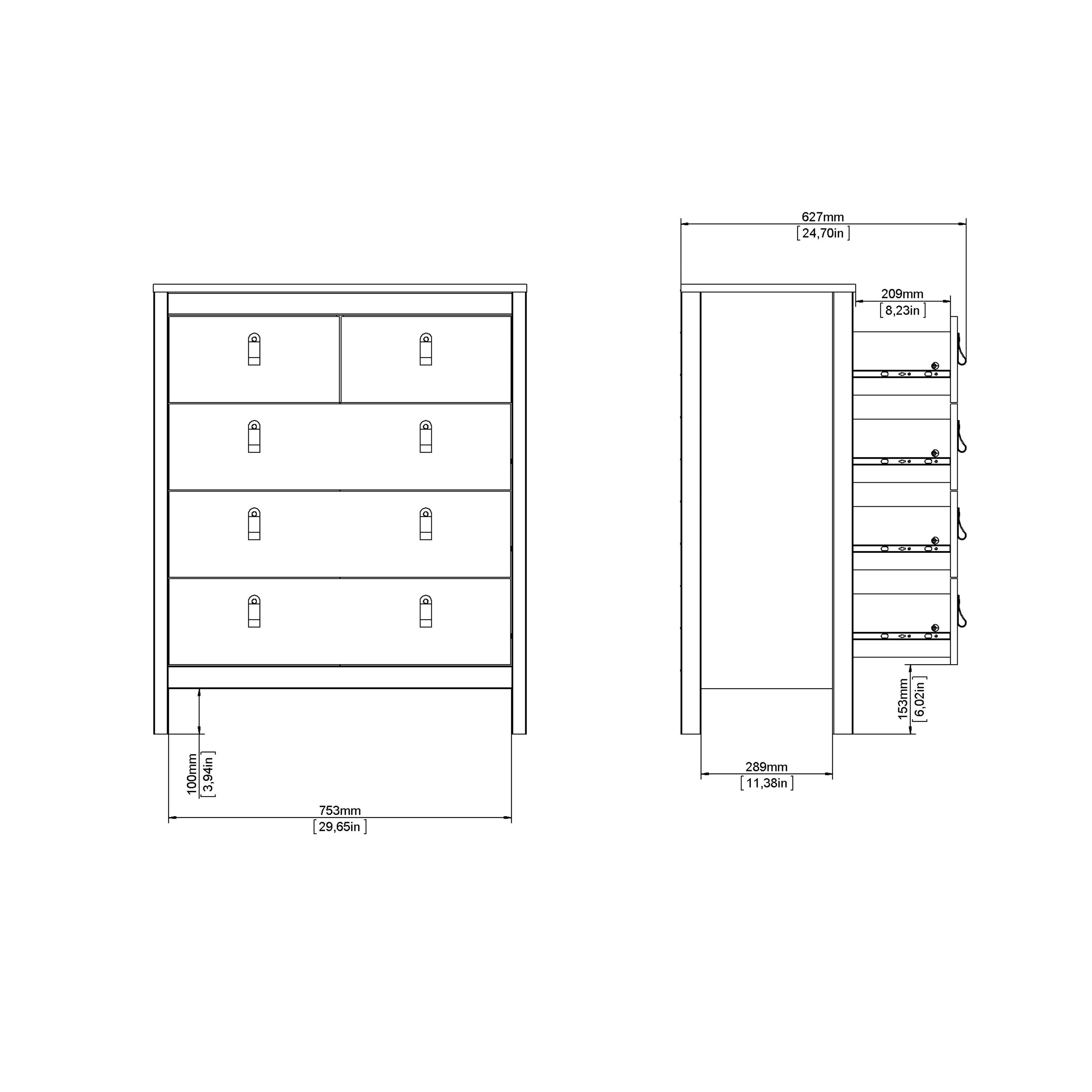 Madrid Chest 3+2 Drawers in Jackson Hickory Oak - image 13