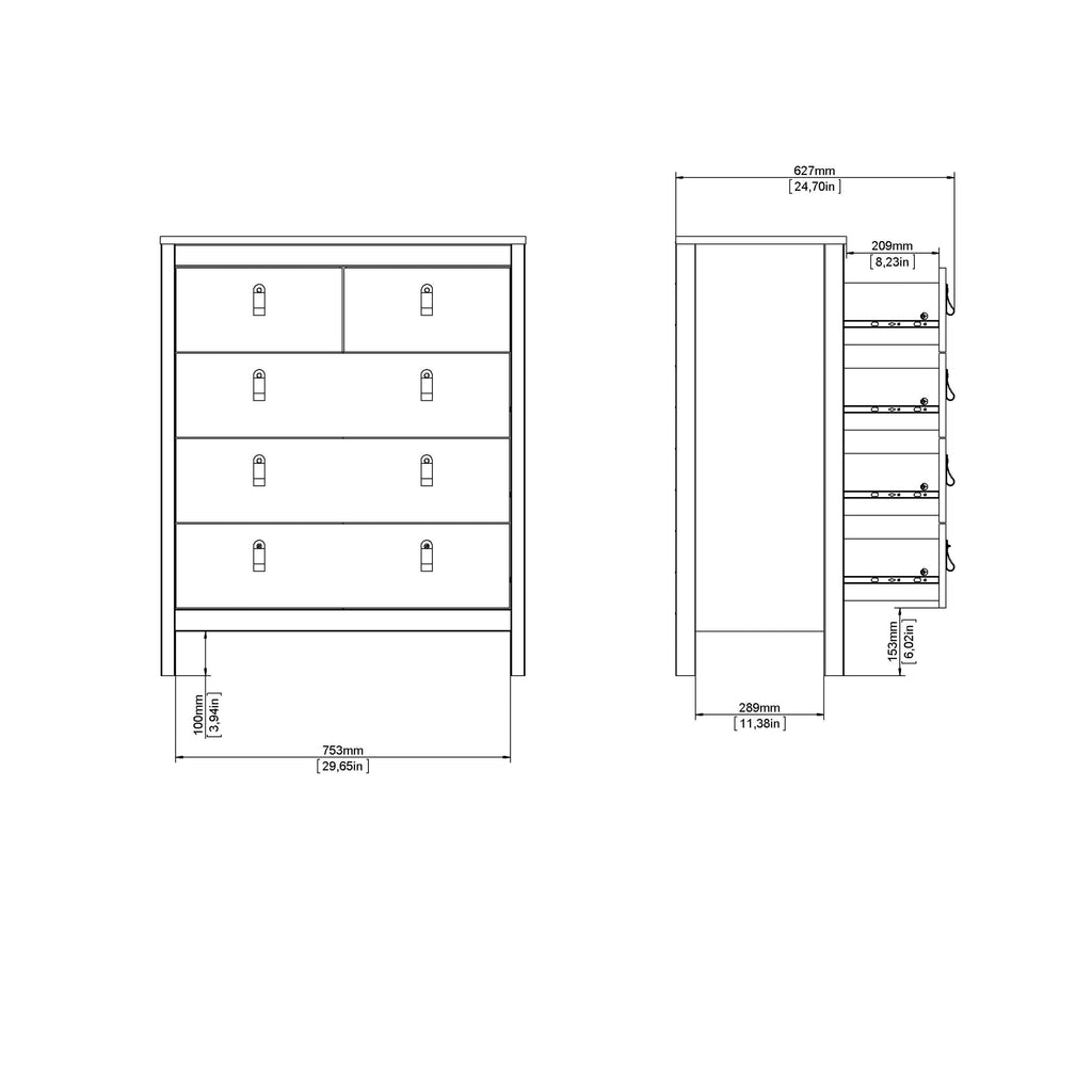 Madrid Chest 3+2 Drawers in Cashmere - image 12