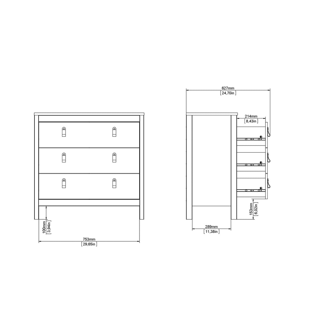 Madrid Chest 3 Drawers in White - image 11