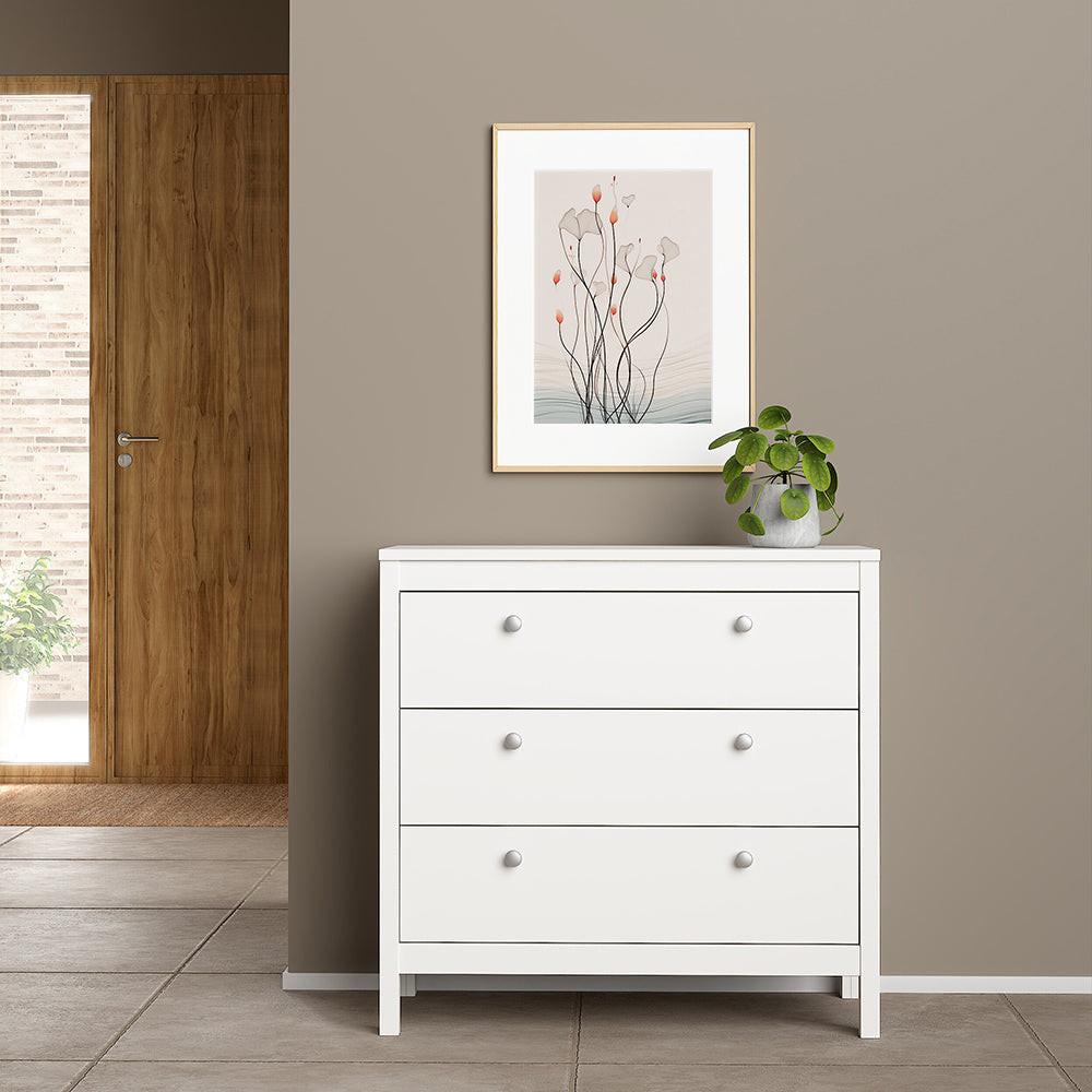 Madrid Chest 3 Drawers in White - image 7