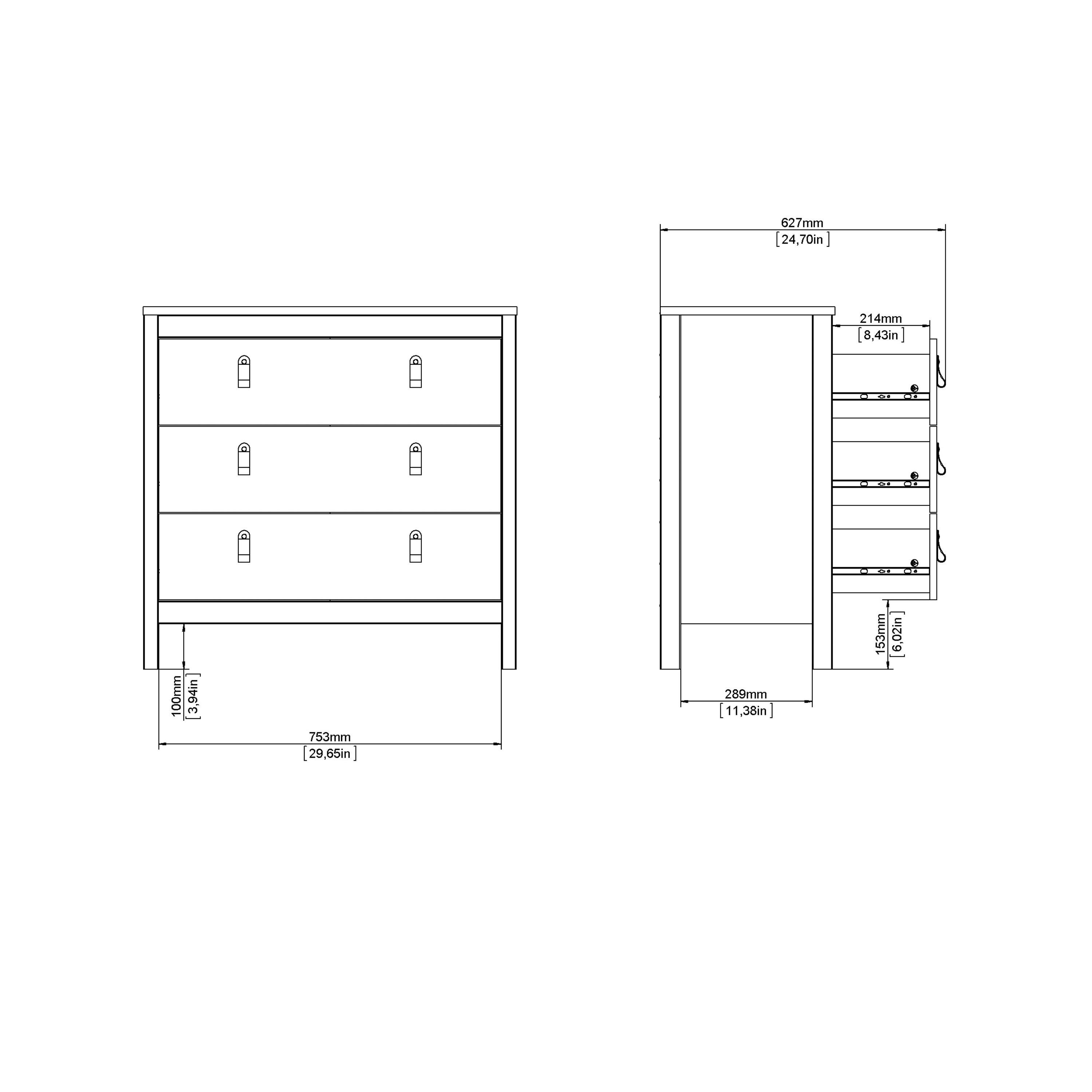 Madrid Chest 3 Drawers in Matt Black - image 12