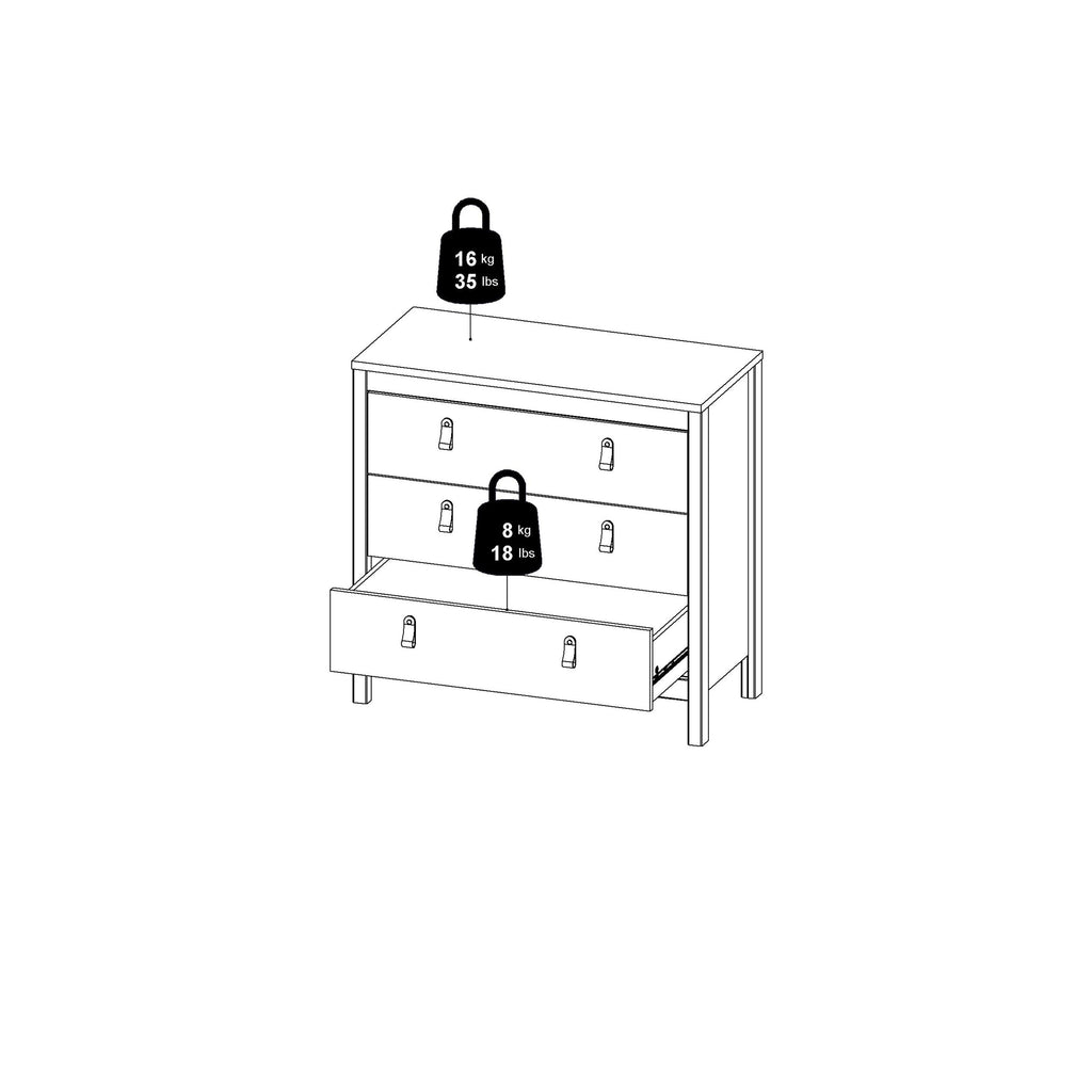 Madrid Chest 3 Drawers in Jackson Hickory Oak - image 11