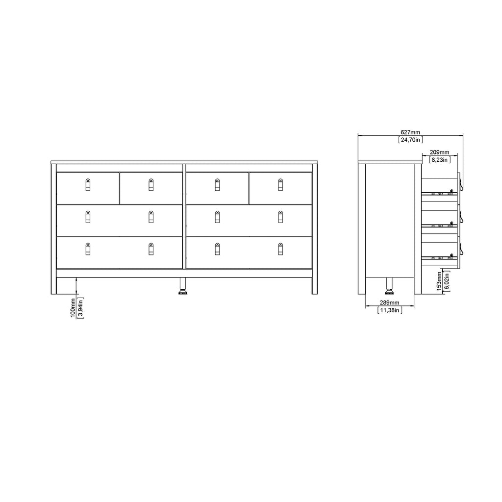 Madrid Double Dresser 4+4 Drawers in White - image 11