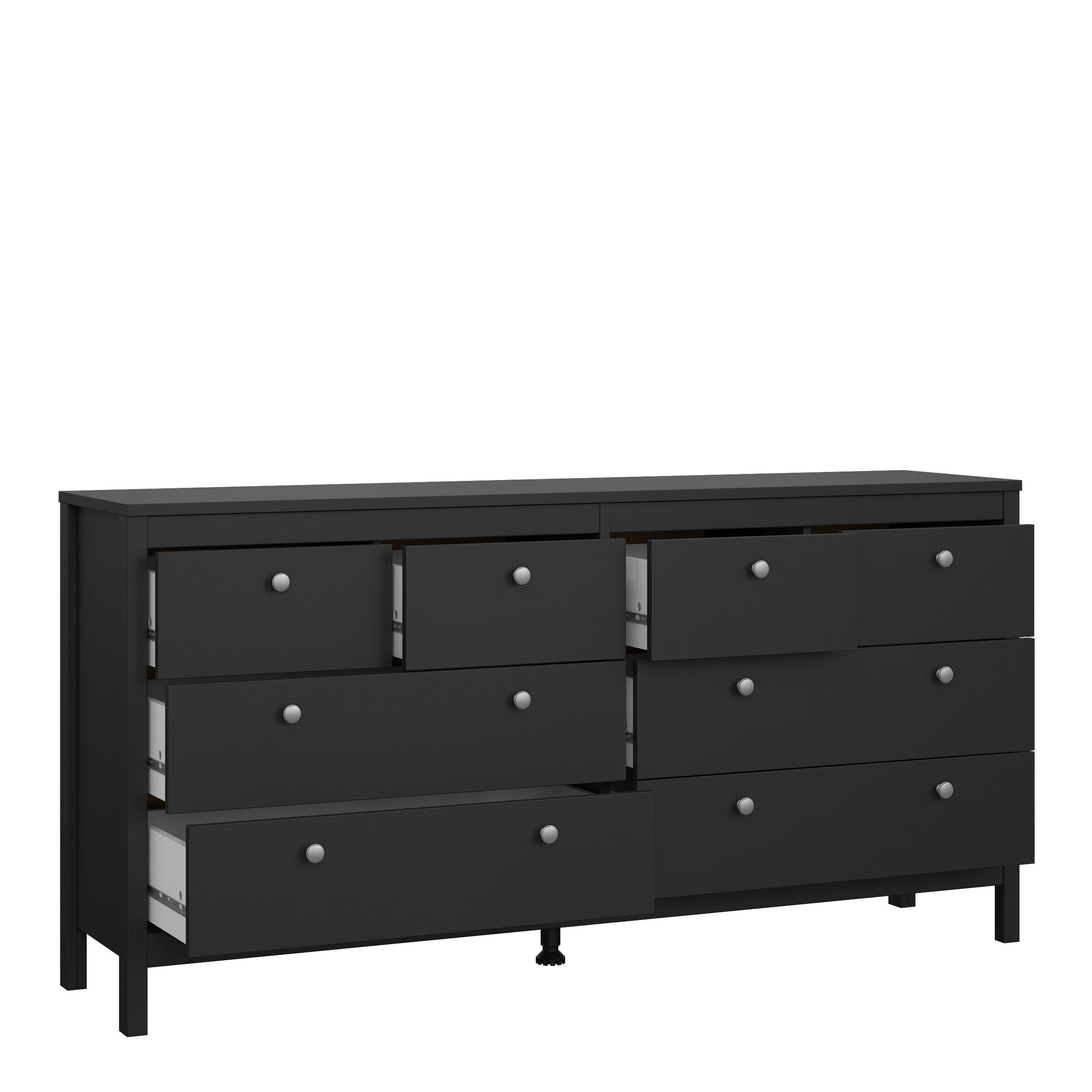 Madrid Double Dresser 4+4 Drawers in Matt Black - image 5