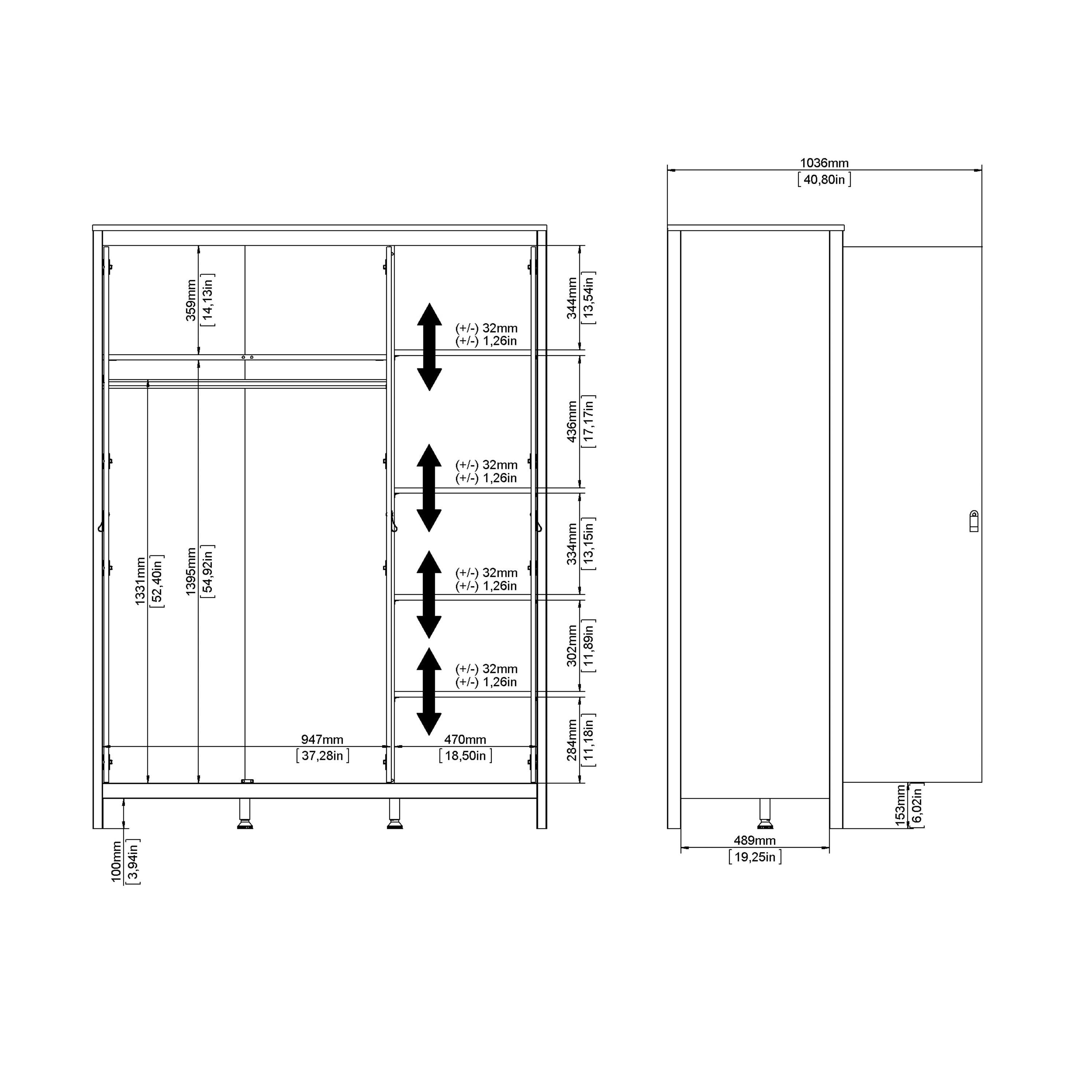 Madrid Wardrobe with 3 Doors in White - image 11