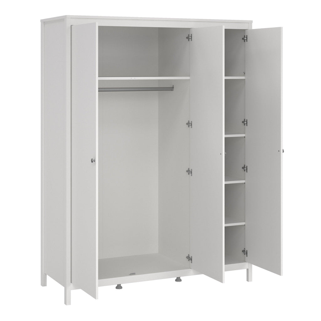 Madrid Wardrobe with 3 Doors in White - image 5