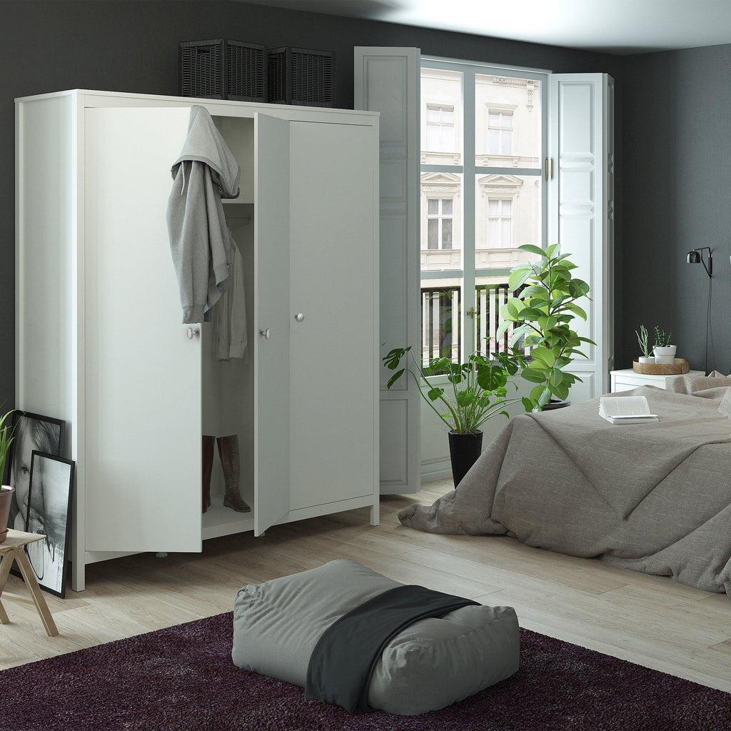 Madrid Wardrobe with 3 Doors in White - image 7