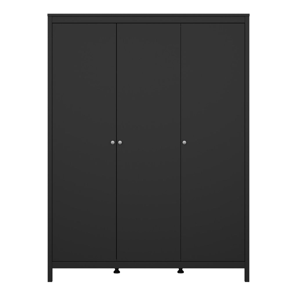 Madrid Wardrobe with 3 Doors in Matt Black - image 2