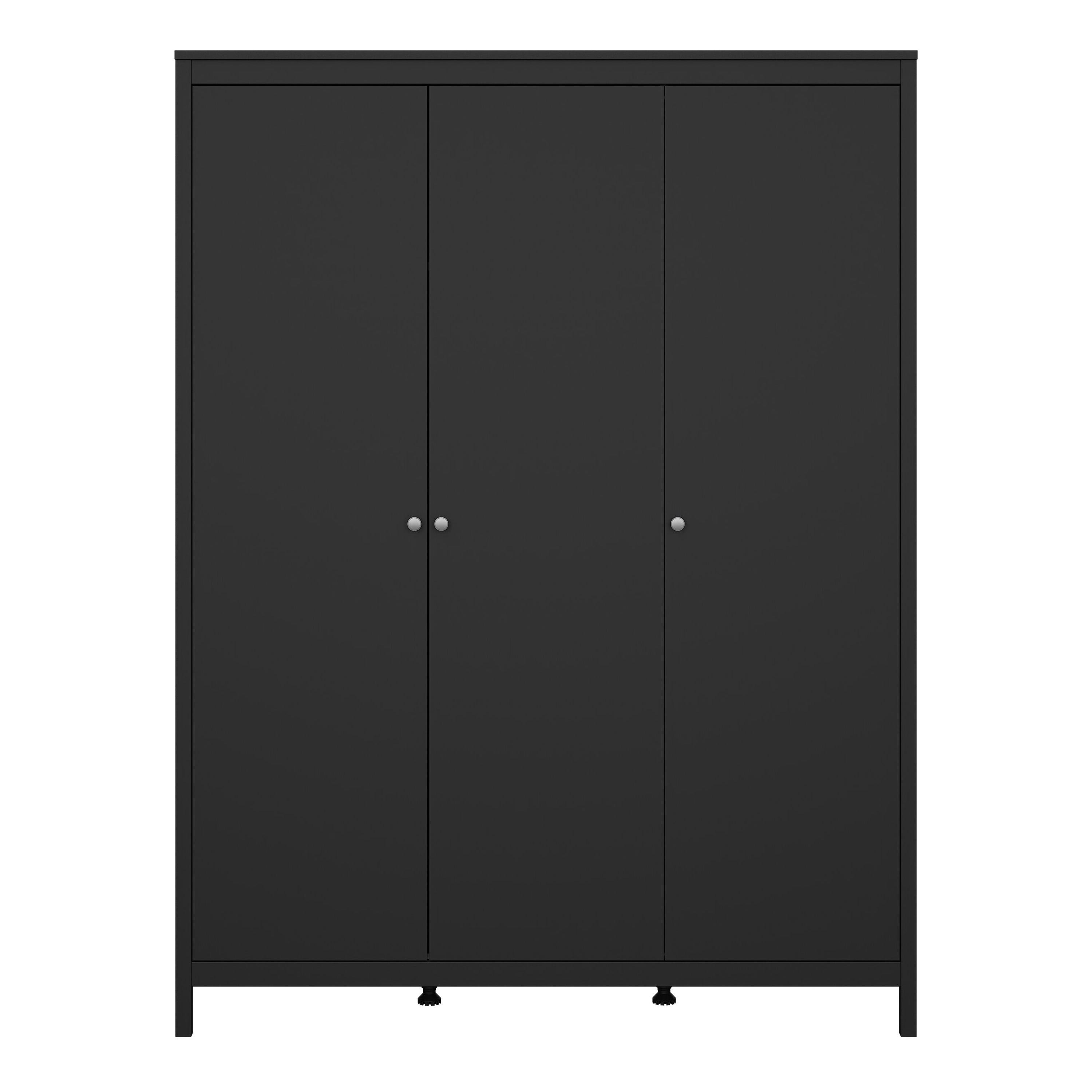 Madrid Wardrobe with 3 Doors in Matt Black - image 2