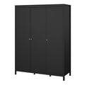 Madrid Wardrobe with 3 Doors in Matt Black - image 3