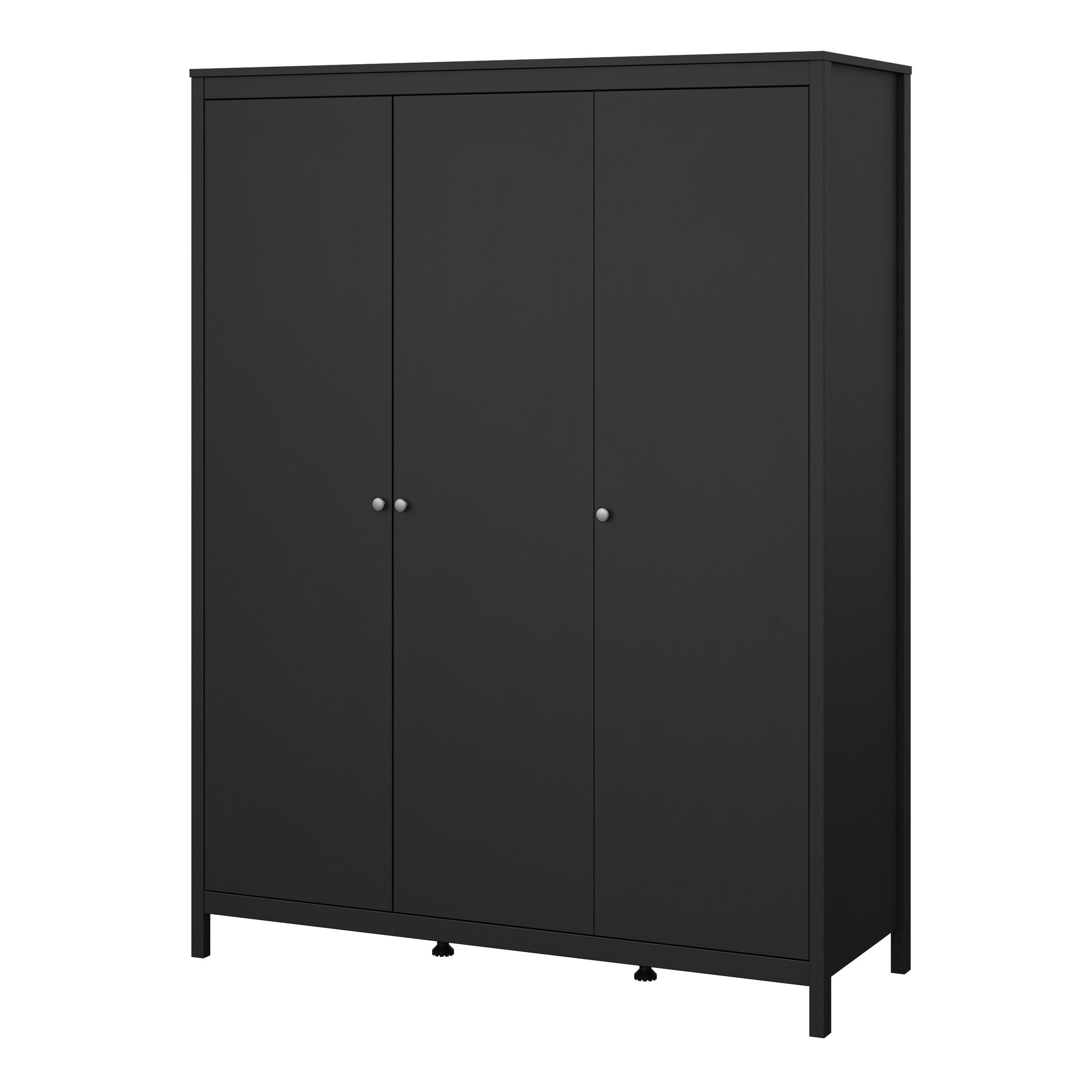 Madrid Wardrobe with 3 Doors in Matt Black - image 3
