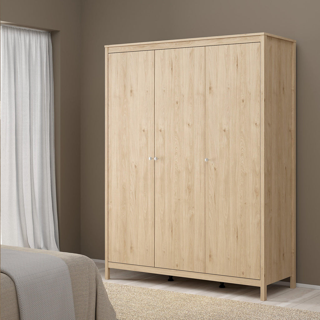 Madrid Wardrobe with 3 Doors in Jackson Hickory Oak - image 7