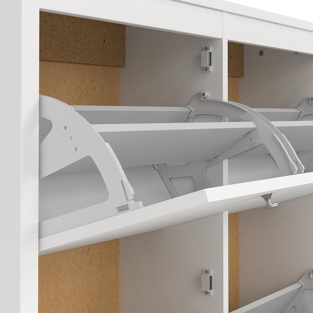 Madrid Shoe Cabinet 4 Flip Down Doors in White - image 10