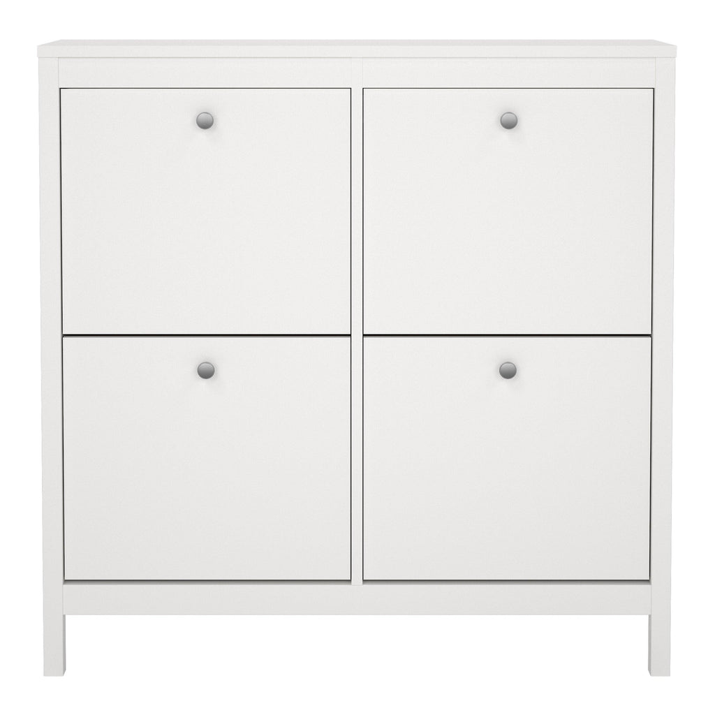 Madrid Shoe Cabinet 4 Flip Down Doors in White - image 2