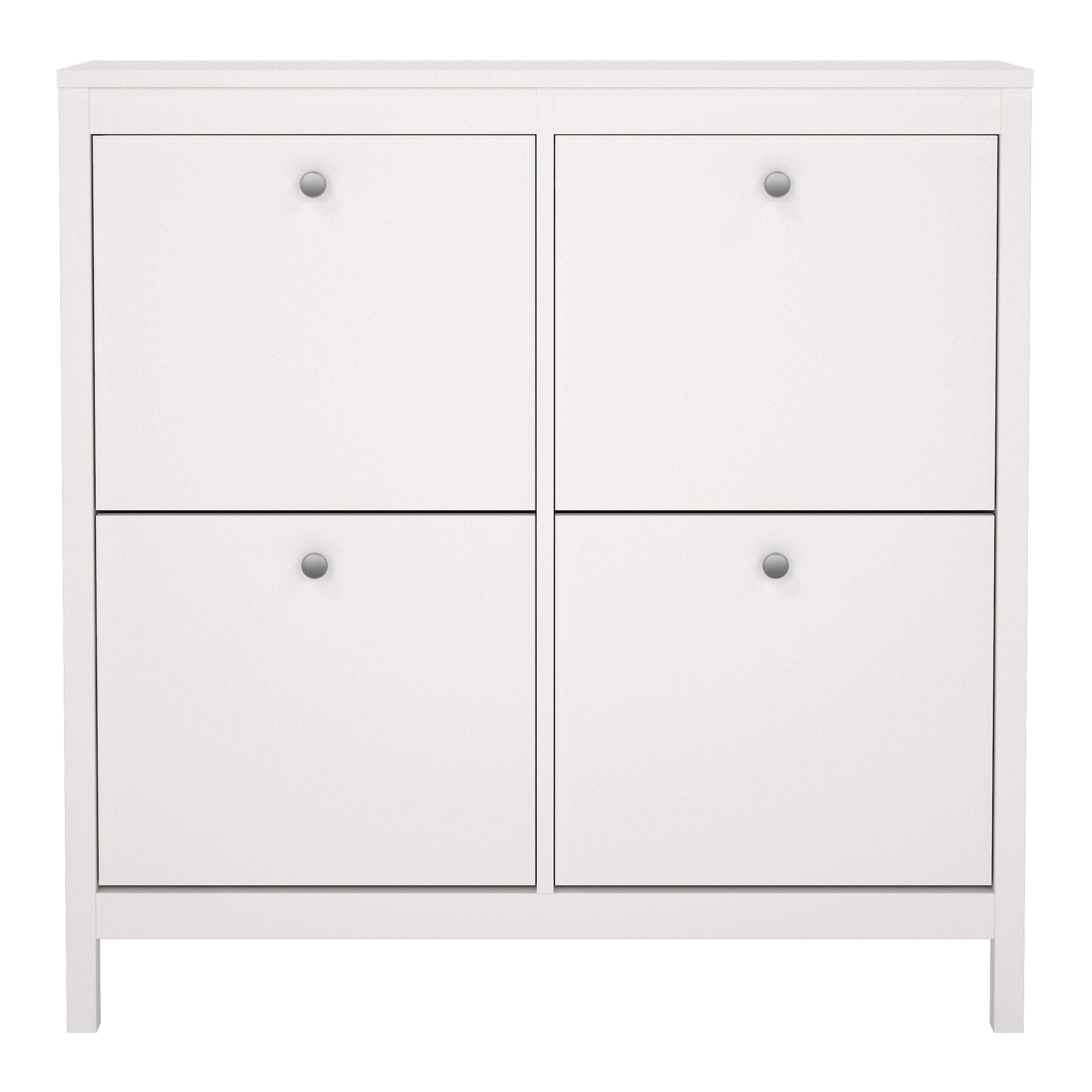 Madrid Shoe Cabinet 4 Flip Down Doors in White - image 2