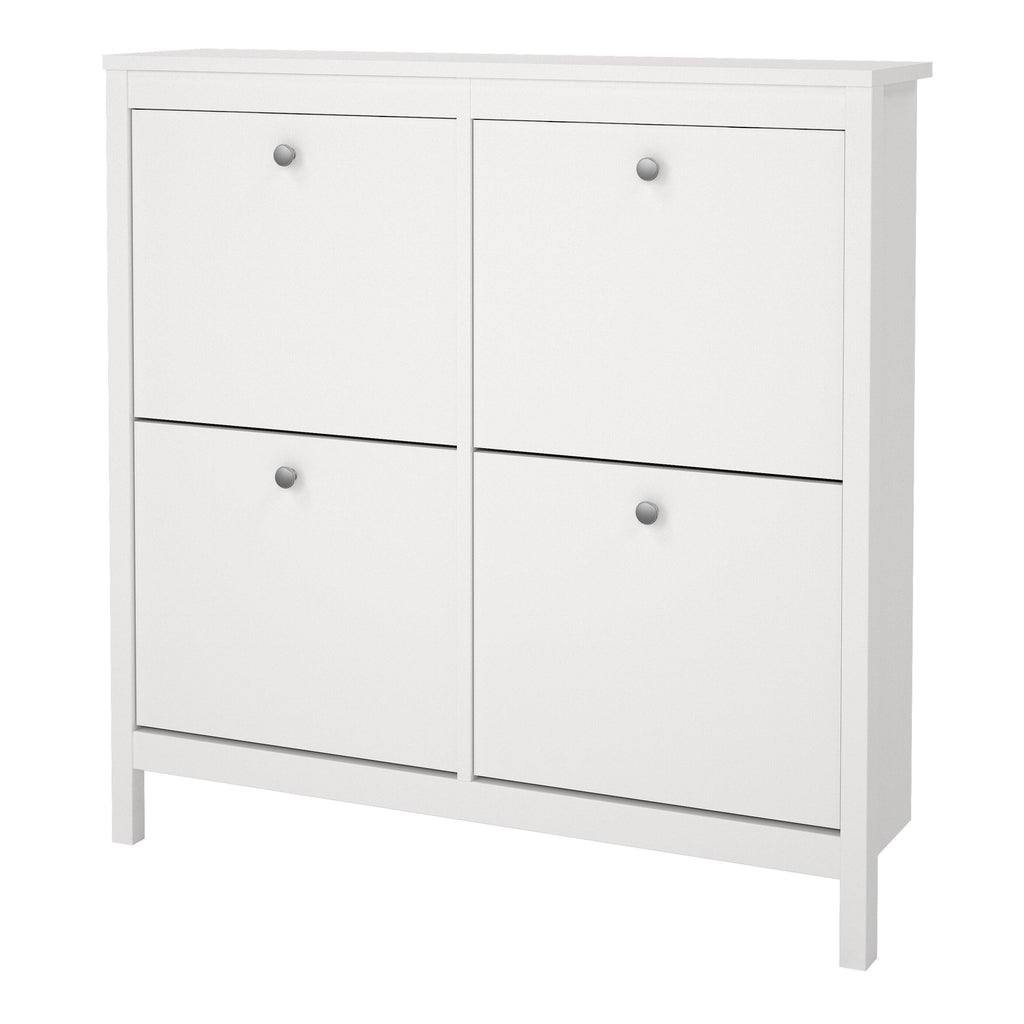 Madrid Shoe Cabinet 4 Flip Down Doors in White - image 3