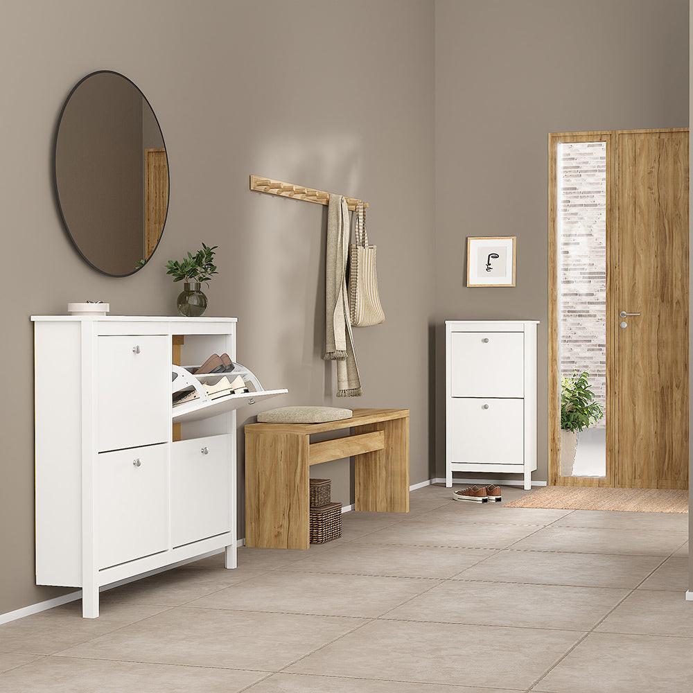 Madrid Shoe Cabinet 4 Flip Down Doors in White - image 6