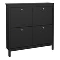 Madrid Shoe Cabinet 4 Flip Down Doors in Matt Black