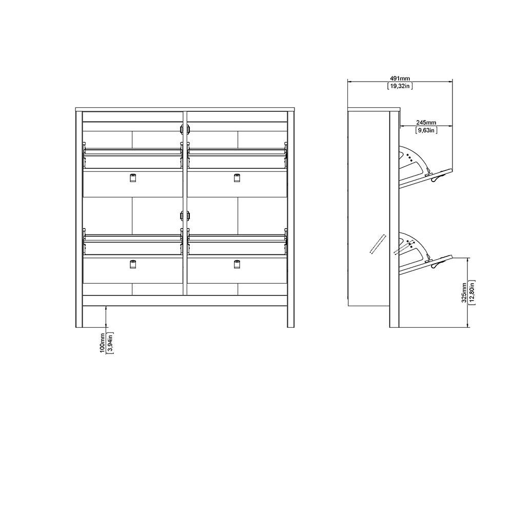 Madrid Shoe Cabinet 4 Flip Down Doors in Matt Black - image 13