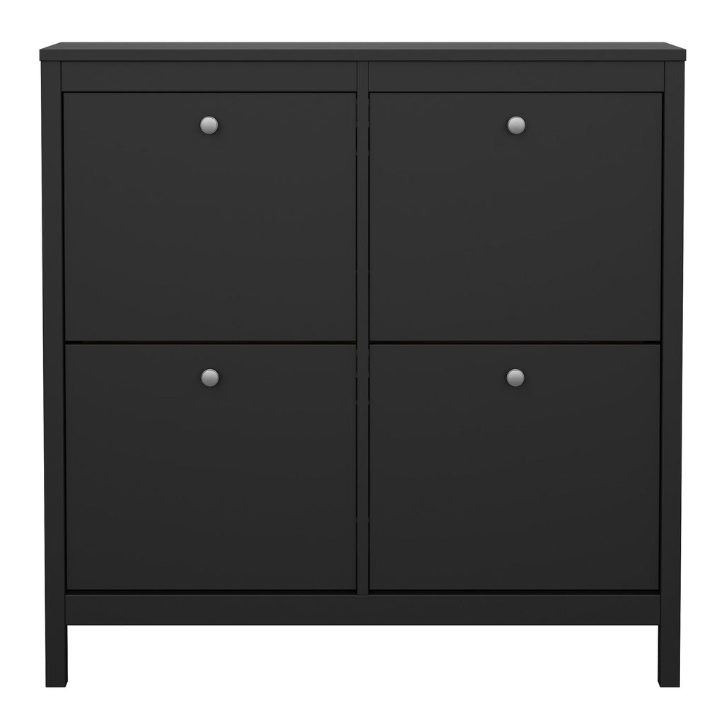 Madrid Shoe Cabinet 4 Flip Down Doors in Matt Black - image 2