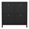 Madrid Shoe Cabinet 4 Flip Down Doors in Matt Black - image 2