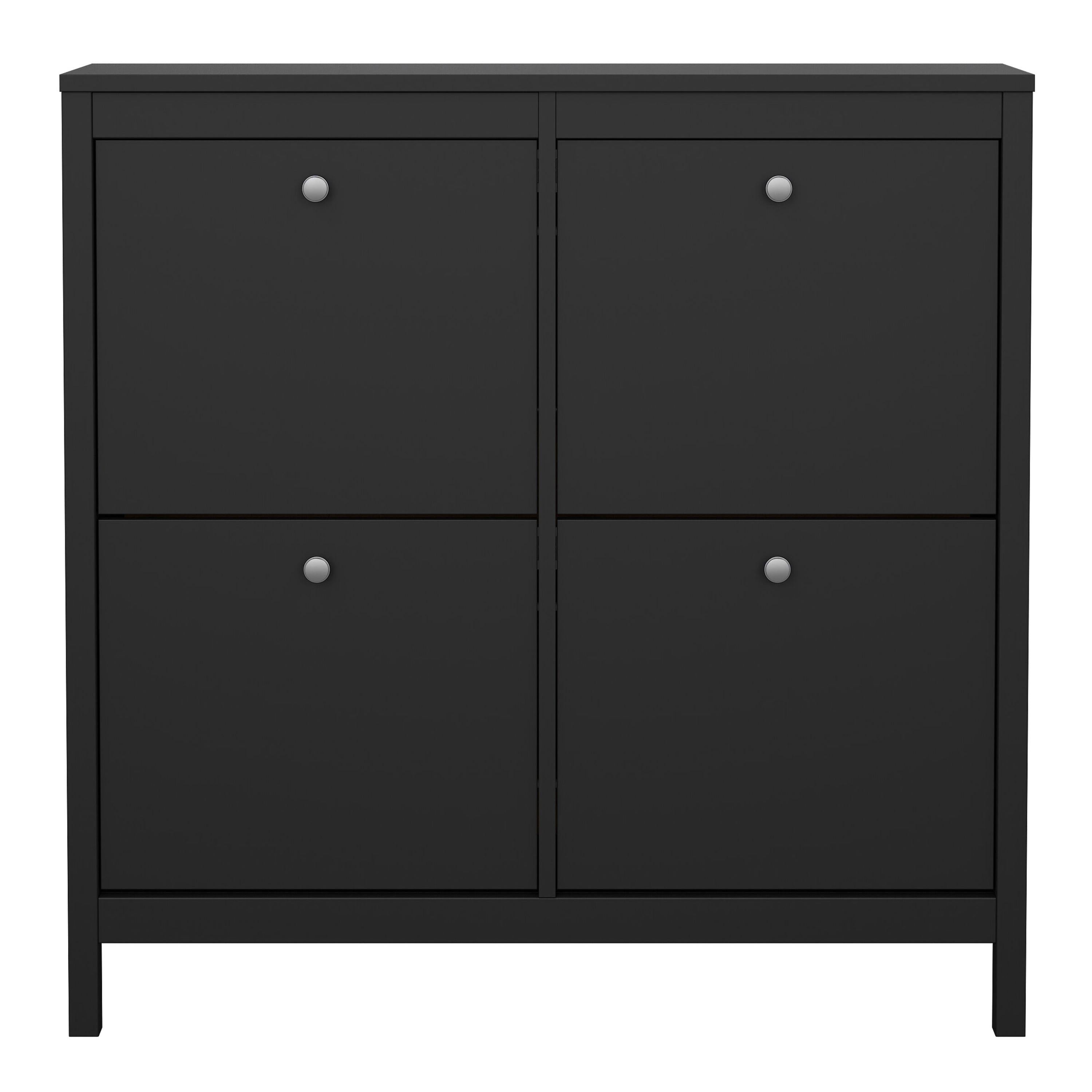 Madrid Shoe Cabinet 4 Flip Down Doors in Matt Black - image 2