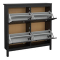Madrid Shoe Cabinet 4 Flip Down Doors in Matt Black - image 5