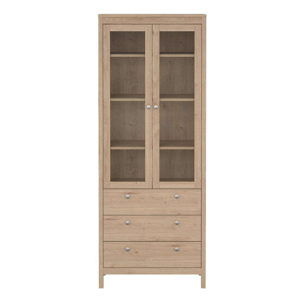 Madrid China Cabinet 2 Doors with Glass + 3 Drawers in Jackson Hickory Oak - image 2