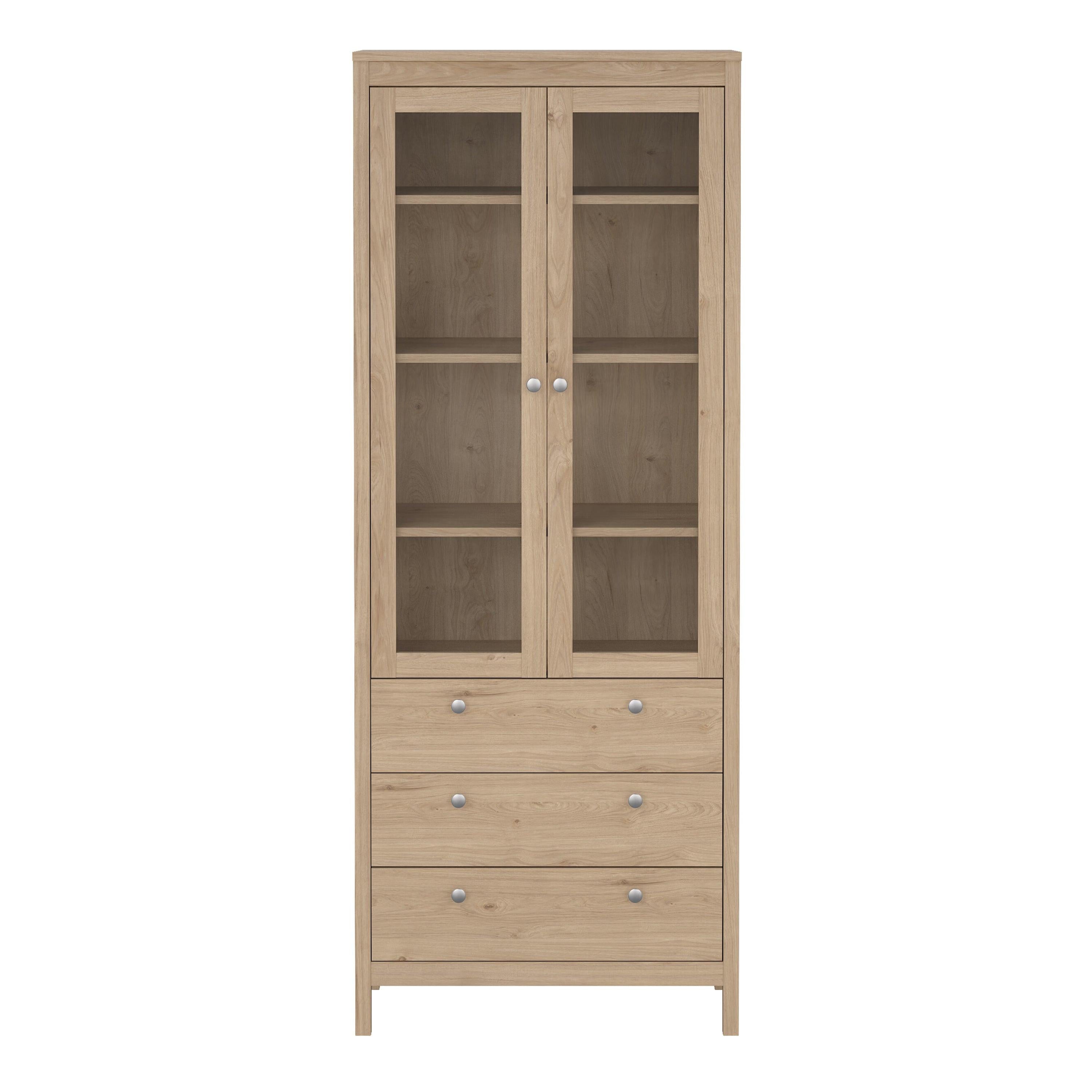 Madrid China Cabinet 2 Doors with Glass + 3 Drawers in Jackson Hickory Oak - image 2