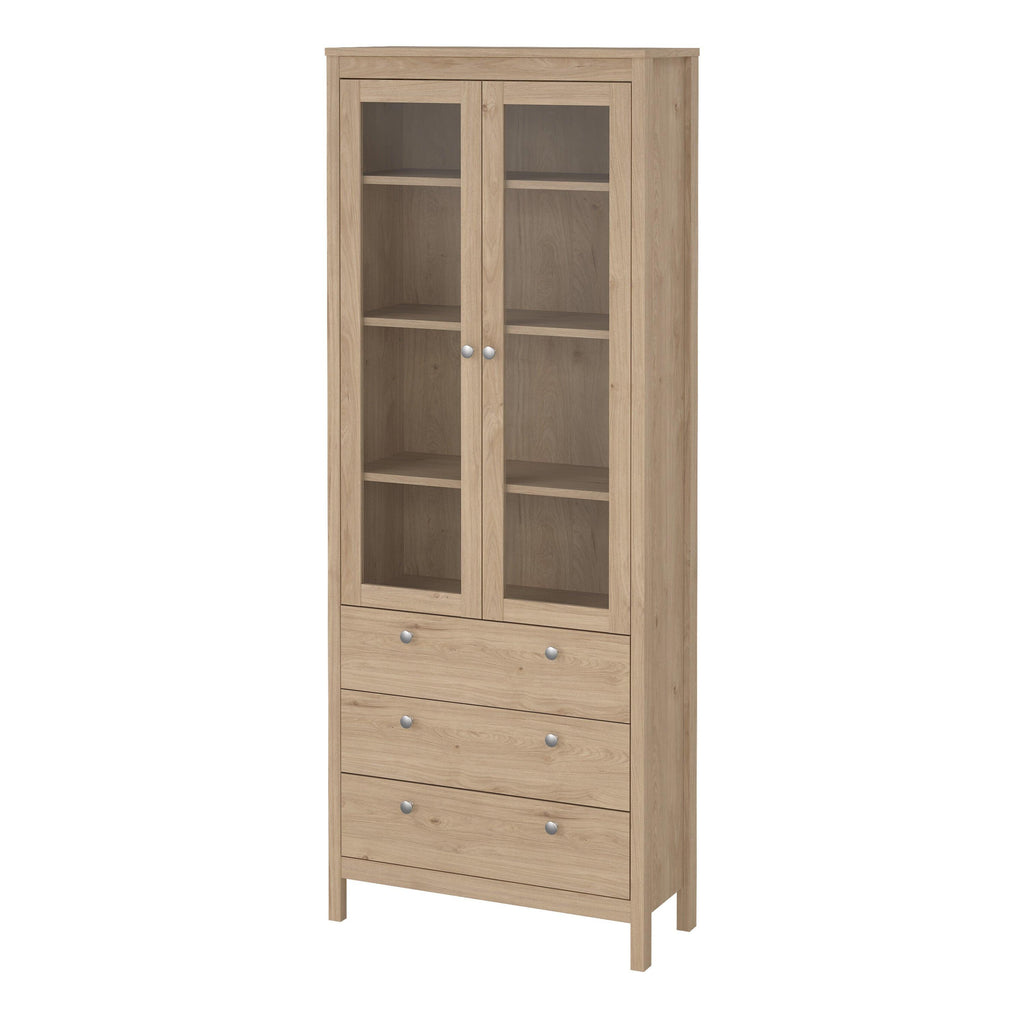 Madrid China Cabinet 2 Doors with Glass + 3 Drawers in Jackson Hickory Oak - image 3