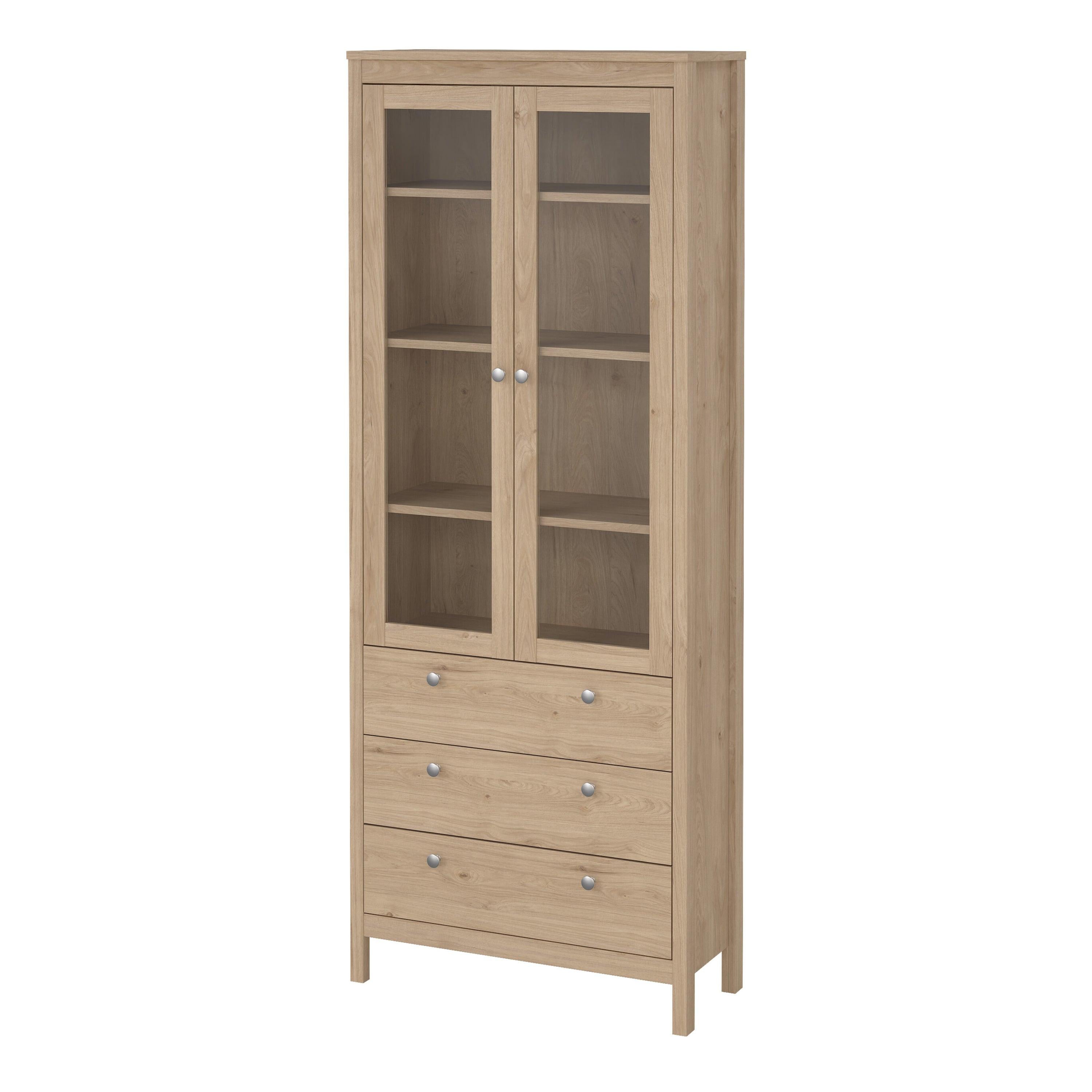 Madrid China Cabinet 2 Doors with Glass + 3 Drawers in Jackson Hickory Oak - image 3