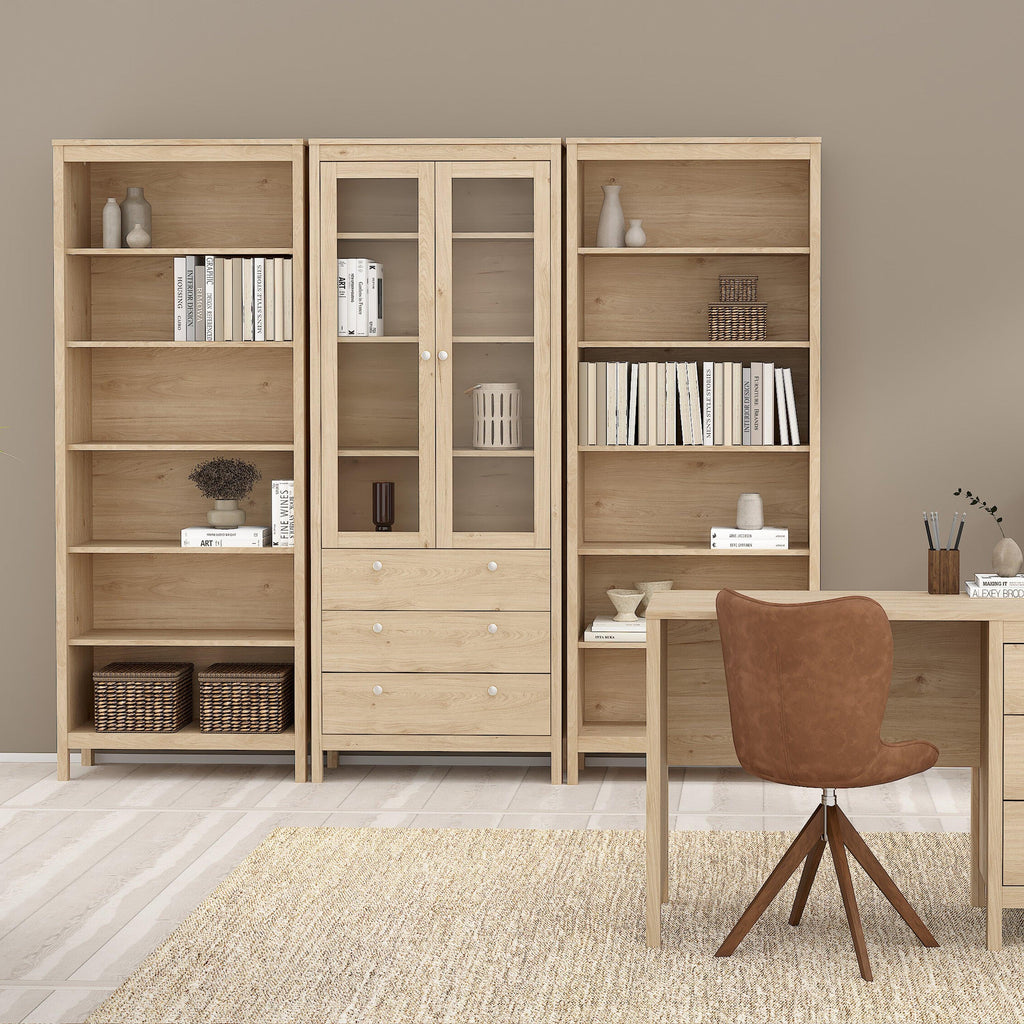 Madrid China Cabinet 2 Doors with Glass + 3 Drawers in Jackson Hickory Oak - image 7