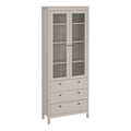 Madrid China Cabinet 2 Glass Doors with 3 Drawers in Cashmere