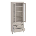 Madrid China Cabinet 2 Glass Doors with 3 Drawers in Cashmere - image 5