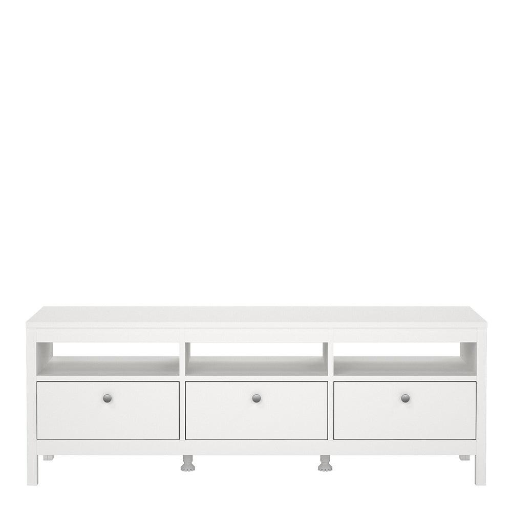 Madrid TV Unit 3 Drawers in White - image 2
