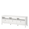 Madrid TV Unit 3 Drawers in White - image 3