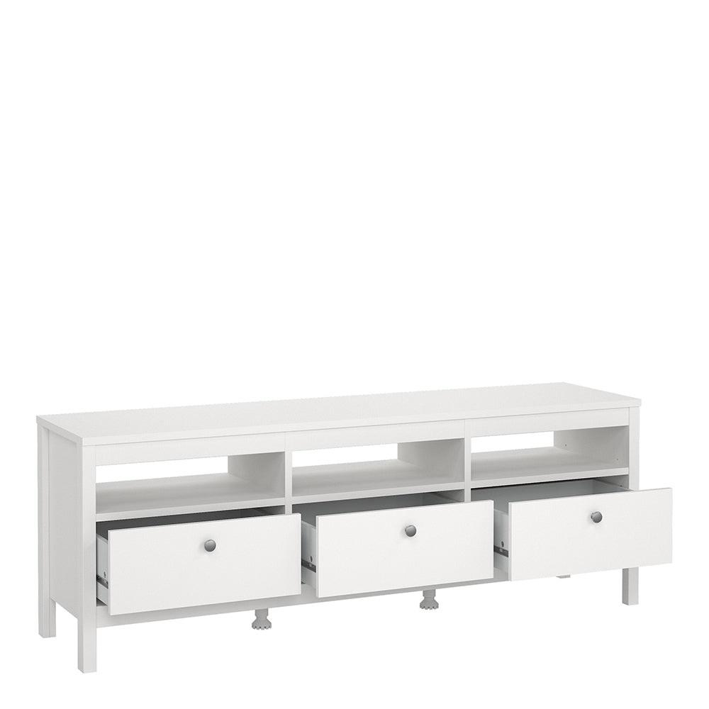 Madrid TV Unit 3 Drawers in White - image 5