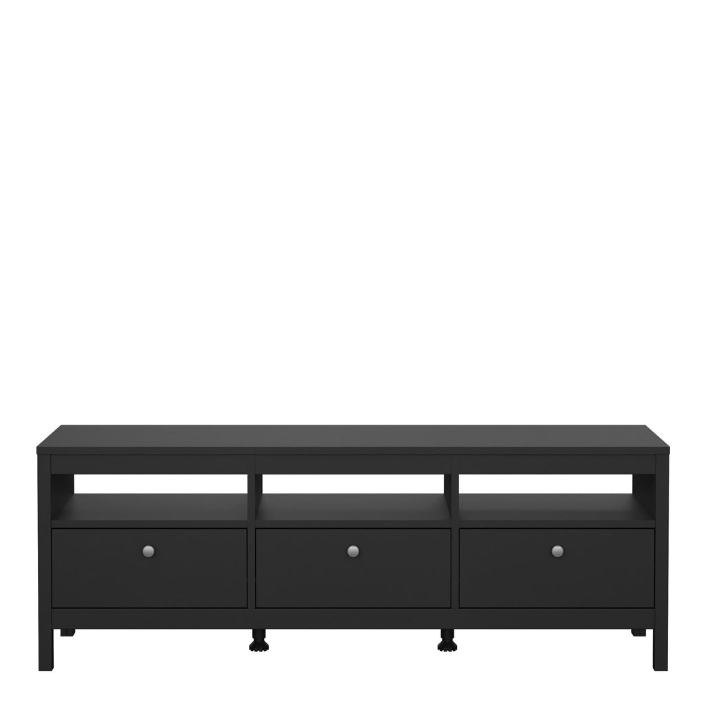 Madrid TV Unit 3 Drawers in Matt Black - image 2