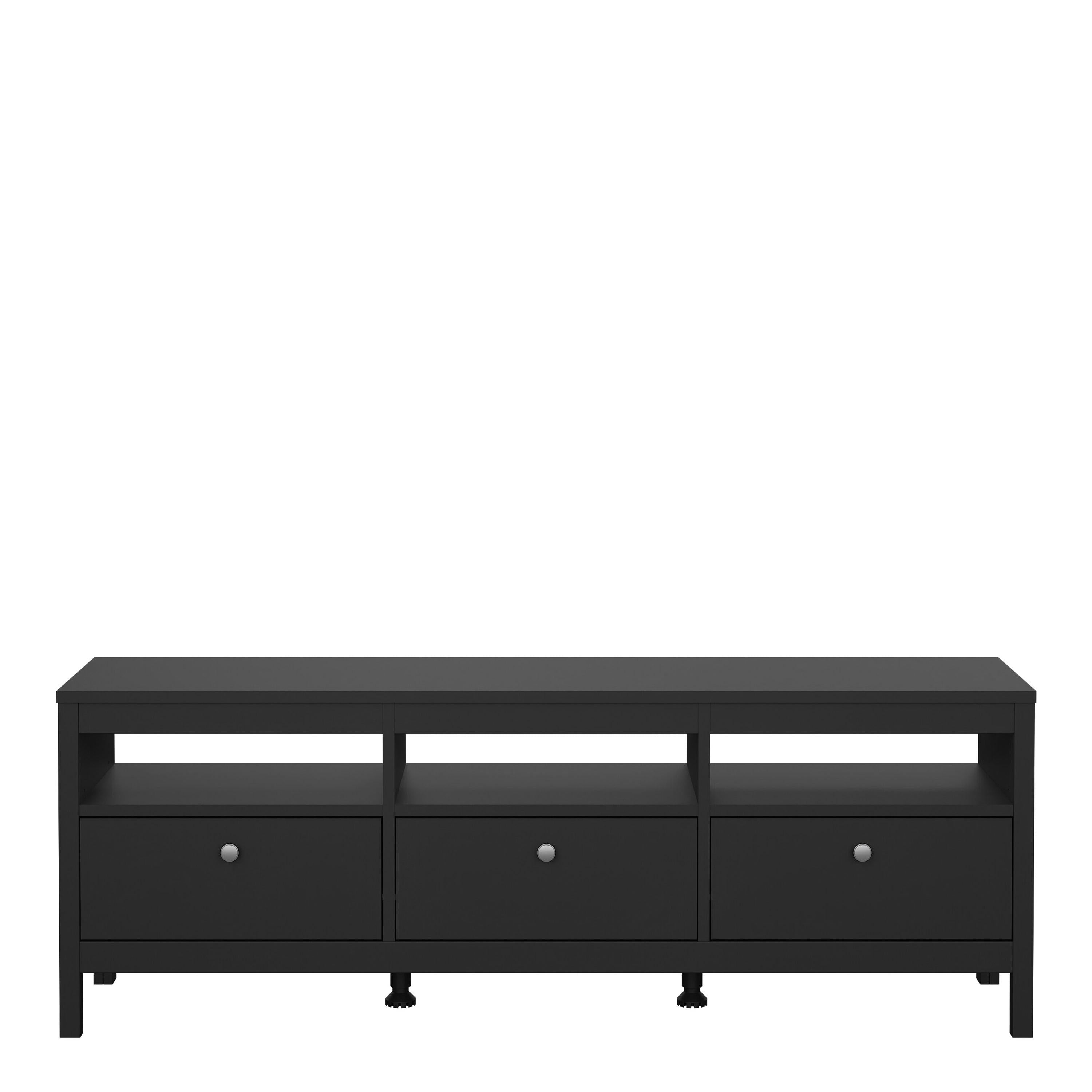 Madrid TV Unit 3 Drawers in Matt Black - image 2