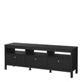 Madrid TV Unit 3 Drawers in Matt Black - image 3