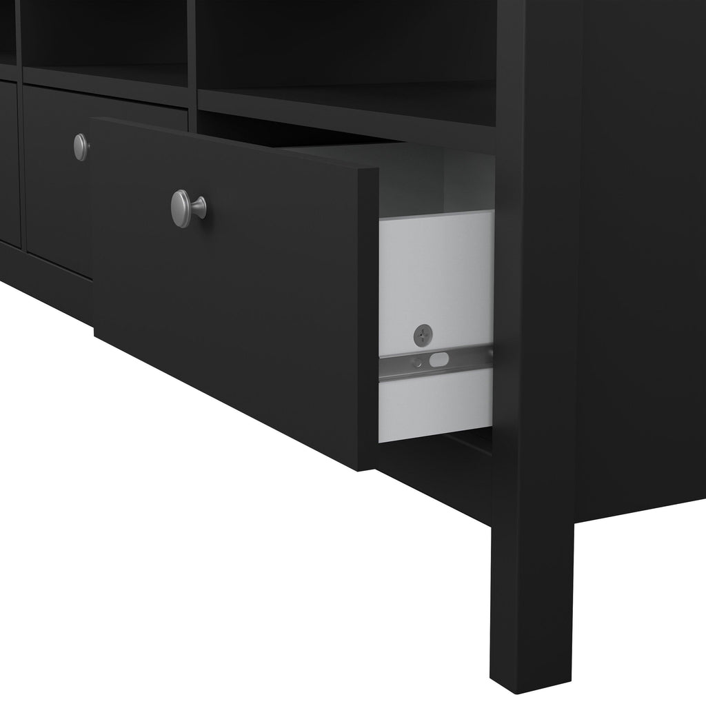 Madrid TV Unit 3 Drawers in Matt Black - image 9