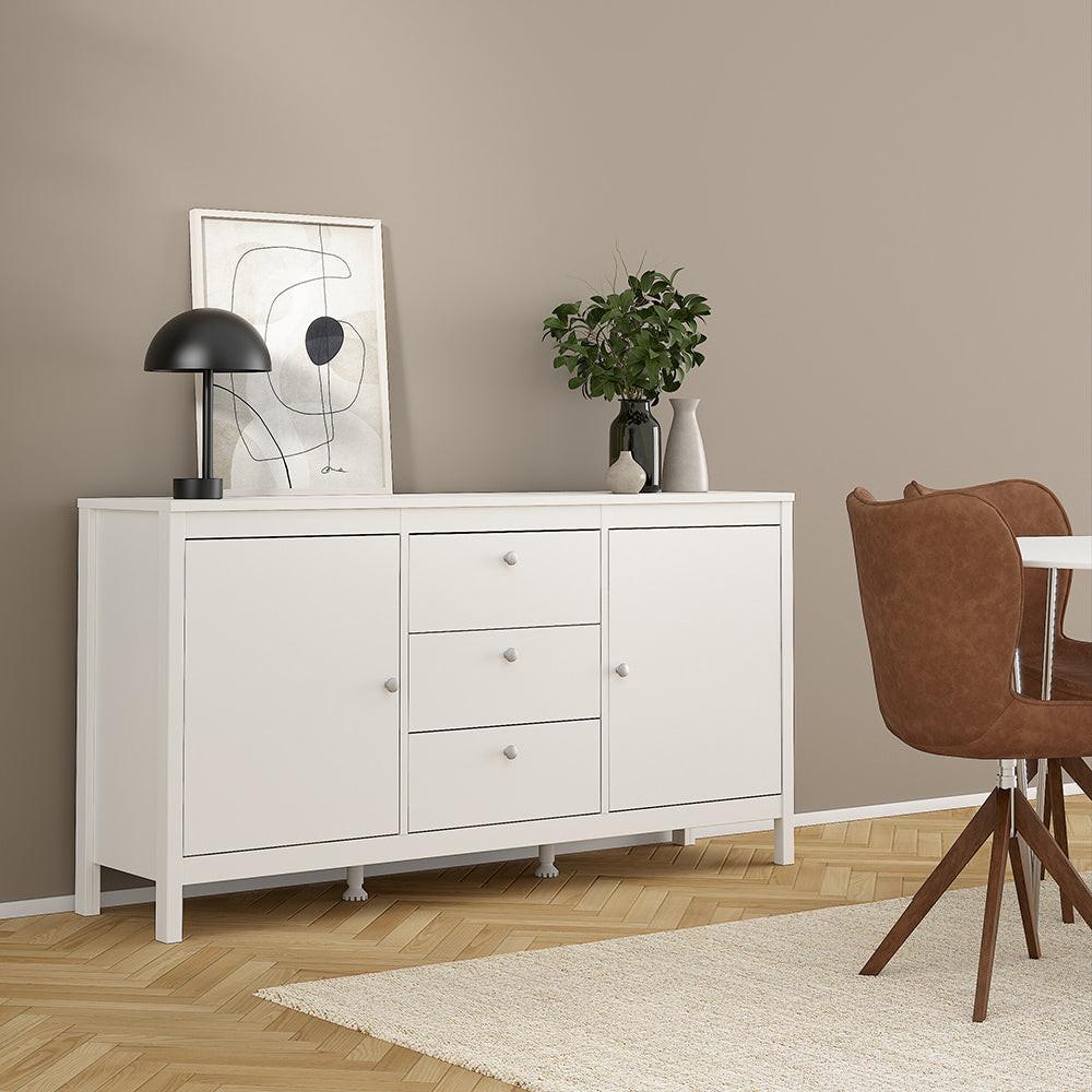 Madrid Sideboard 2 Doors 3 Drawers in White - image 7
