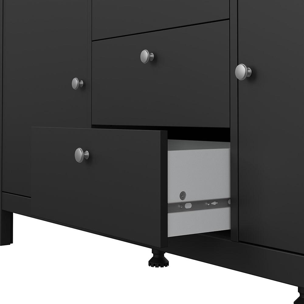 Madrid Sideboard 2 Doors 3 Drawers in Matt Black - image 9