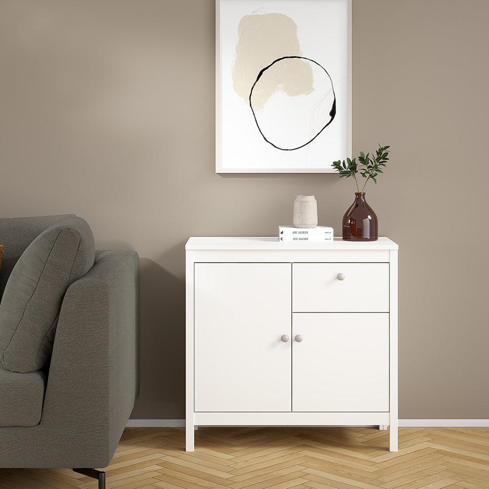 Madrid Sideboard 2 Doors 1 Drawer in White - image 7