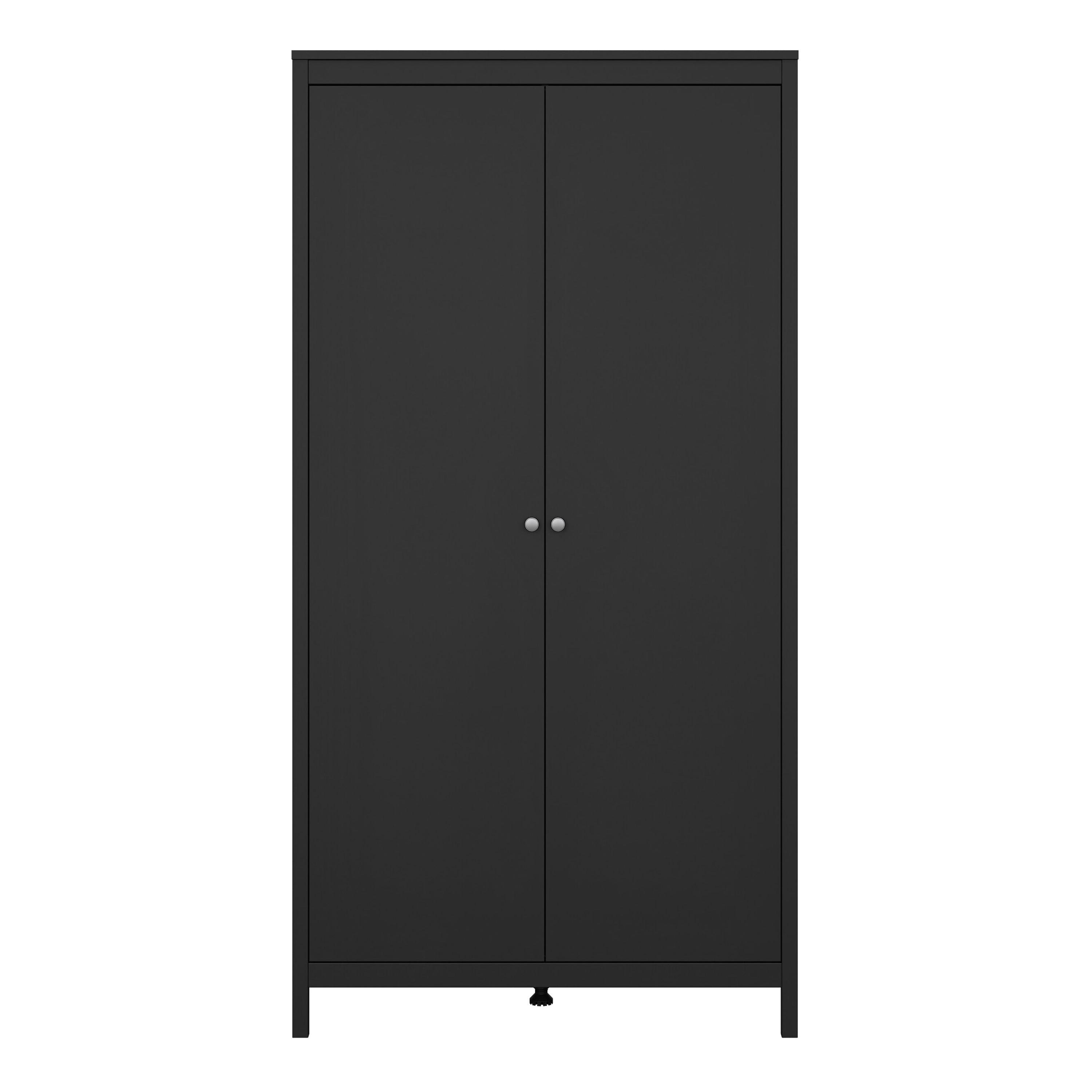Madrid Wardrobe with 2 Doors in Matt Black - image 2