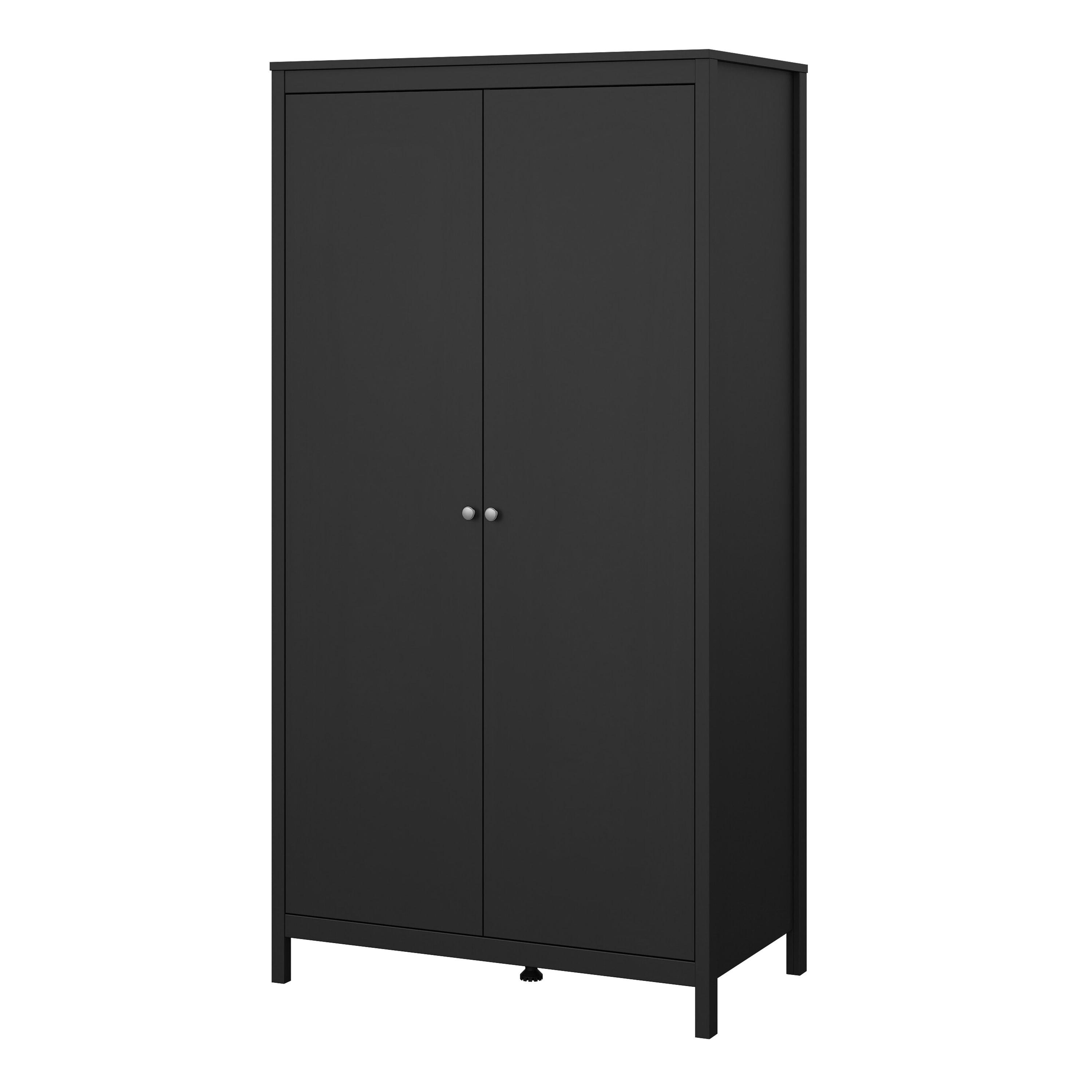 Madrid Wardrobe with 2 Doors in Matt Black - image 3