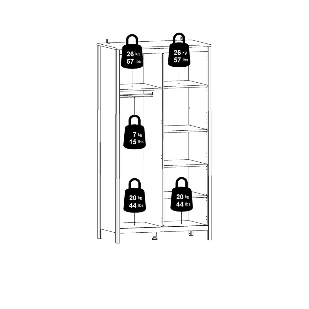 Madrid Wardrobe with 2 Doors in Jackson Hickory Oak - image 11