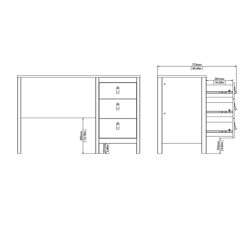 Madrid Desk 3 Drawers White - image 11