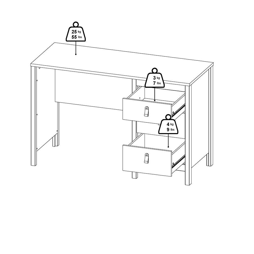 Madrid Desk 3 Drawers Matt Black - image 12